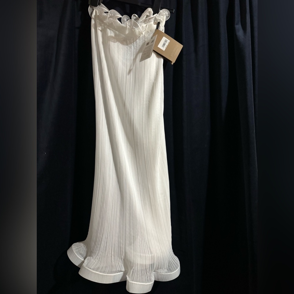 A beautiful long skirt with a twirl at the bottom